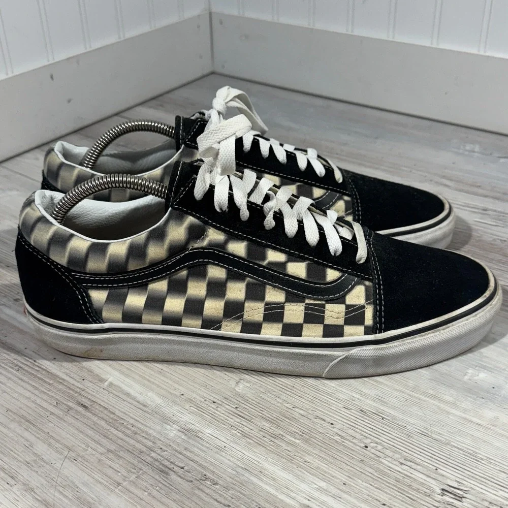 Vans Off The Wall Old Skool Blur Black/White Checkerboard Skater M 11.5